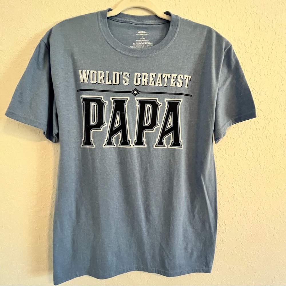 celebrate! Father’s Day Men’s Graphic Crewneck Short Sleeve Tee Shirt Blue Med